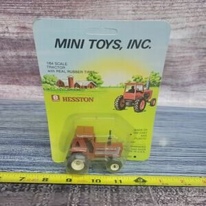 Vtg Mini Toys Hesston 100-90 DT 4wd 1/64 scale diecast/plastic tractor brown